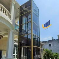 Gute Qualität Kleine Aufzüge für Häuser Eine Etage 4m 4 Stopps 2-Sitzer Hydraulic Gearless Homelift Elevator mit versand kostenfrei