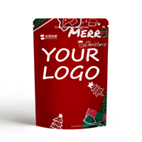 Le plus récent emballage de Noël populaire pochette imprimée personnalisée emballage chocolats bonbons usine sacs alimentaires en Mylar anti-odeur directe
