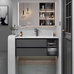 Customized honeycomb aluminum bathroom cabinet ceramic integrated basin intelligent <b>mirror</b> cabinet bathroom vanity - Product Image 2