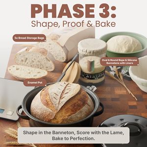 Sauerteig-Starter-Set mit Topf, Brotschneider, Backzubehör, Waage, Einfaches Design, Umweltfreundlich, Wiederverwendbar, Oval, Hochwertig, Langlebig - Product Image 4