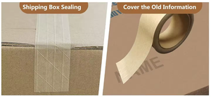 Cinta de Embalaje de Papel Kraft Premium Marrón, Ecológica, Escribible y Perfecta para Empacar, Sellar y Enmascarar - Product Image 4