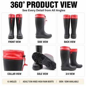 Bottes <span class=keywords><strong>de</strong></span> pluie en EVA avec col à cordon réglable, antidérapantes, imperméables, légères, pour l'agriculture, la <span class=keywords><strong>chasse</strong></span>, les activités <span class=keywords><strong>de</strong></span> plein air - Product Image 4
