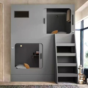 Cama Cápsula en Venta con Cerradura Inteligente, Litera de Madera para Hostales y Hoteles, Muebles Personalizables y Estables de Madera y Acero - Product Image 2