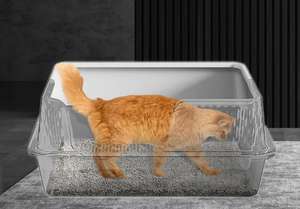 Werkseitig kunden spezifische Katzen toilette aus Edelstahl Schubladen art Große Kapazität NON-STICK Edelstahl abnehmbare Katzen toilette - Product Image 2