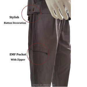 Nuovo Stile Set Camicia Casual e Pantaloni da Uomo con Schermatura EMF, in Tessuto di Fibra d'Acciaio Tinto in Filo, Resistente al Lavaggio, Abbigliamento Faraday - Product Image 5