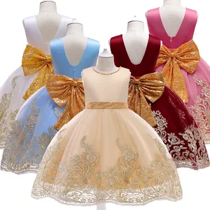 MQATZ 2021 New Girl Princess Ball Gown Kids Formal Birthday Party Dresses With Big Bow