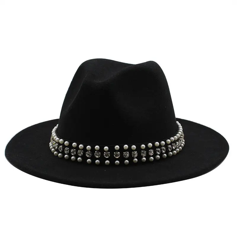 Fábrica de Diamante banda chapéu fedora Unissex fedoras chapéus de moda homens e mulheres estrela do rock rock fedoras chapéu da igreja