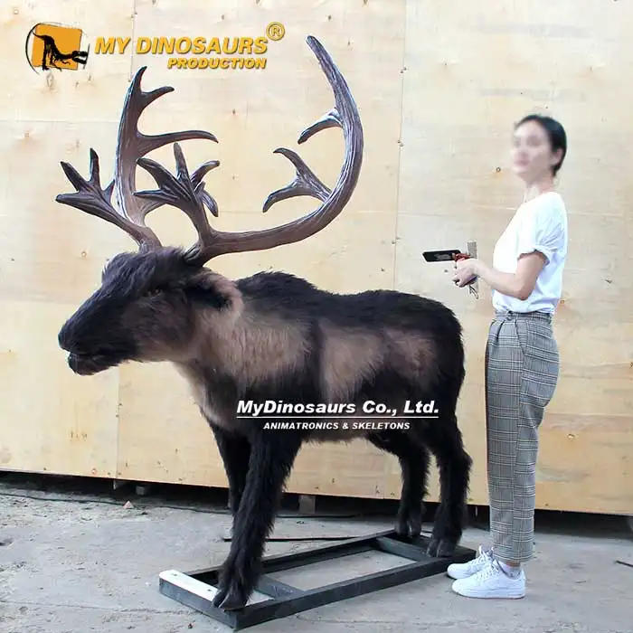MyDino-figura de Reno de tamaño real para decoración navideña, modelo de Animal animatrónico