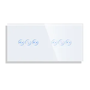 BG-W1-C2201Switch Pour Rideaux Et Stores Double Contrôle Intelligent de Rideau D'écran Tactile Interrupteur Mural Intelligent