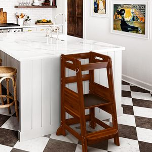 Taburete <span class=keywords><strong>de</strong></span> <span class=keywords><strong>Cocina</strong></span> para Niños <span class=keywords><strong>de</strong></span> Madera Maciza, Torre <span class=keywords><strong>de</strong></span> Aprendizaje con Altura Ajustable y Barandilla <span class=keywords><strong>de</strong></span> Seguridad - Product Image 2