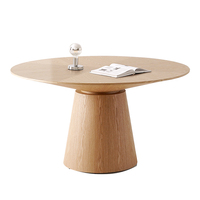 Vente en gros Table à manger ronde en bois moderne Ensemble table à manger 6 places en placage de frêne
