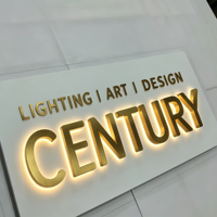Panneau publicitaire directionnel rétroéclairé LED en acier inoxydable 3D DakeSign, panneau publicitaire personnalisé avec logo, panneau à commande à distance