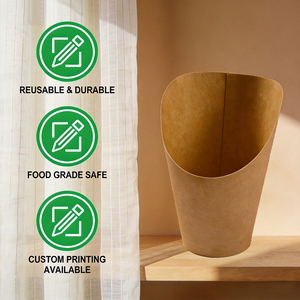 Eco-Friendly Kraft Paper <b>Takeaway</b> Fries Box Self-Erecting Tube Custom Printing OEM ODM Food Grade - Product Image 3