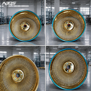 NJQS 22 Zoll Goldfelgen geschmiedete Speichen-Drahtradfelgen - Product Image 2