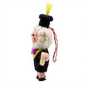 Handmade Wool Sheep Christmas Ornament Cartoon Eco-Friendly Traditional Indoor Decoration Small Tabletop Mount - Product Image 3