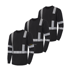 Magliette di Sicurezza Riflettenti ad Alta Visibilità a Maniche Lunghe, Asciugatura Rapida, Traspiranti, con Logo Personalizzato, per Lavori Edili, Classe 3 - Product Image 1