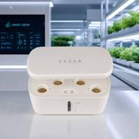 Kit de culture domestique intelligent sans terre pour bureau, avec 6 trous de plantation, système aéroponique et hydroponique, pompe et réservoir d'eau visible de 1,9 L