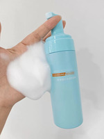 Brosse à tête en silicone transparente bleu clair personnalisée, pompe à mousse pour shampoing cils, flacon de lavage visage – Meilleures ventes
