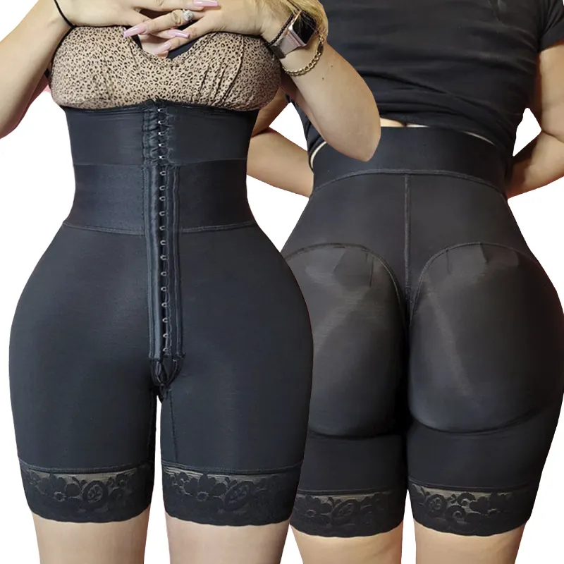 Cintura alta extra dupla camada Calcinha de compressão Shapewear Hip Enhancer Cintas Shapers Tummy Control Scrunch Butt Shorts
