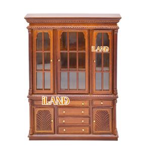 ILAND पैलेस शैली गुड़ियाघर फर्नीचर 1/12 पैमाने, तीन-दरवाजा कलेक्टर कैबिनेट गुड़ियाघर अध्ययन या कमरे में रहने वाले के लिए. - Product Image 1