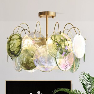 French Retro Murano Master Bedroom Eye-Protecting Ceiling Lamp, Italian Light Luxury High-End Glass Living Room Chandelier - Product Image 2