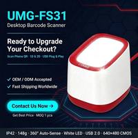 Escáner de Códigos de Barras 2D de Escritorio LED Negro UIMG FS31 con Detección Automática, Lector de Códigos QR para Pantalla de Teléfono, USB, para Tiendas y Puntos de Venta