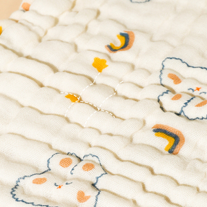 Cotton bé mặt khăn mềm sơ sinh gạc vuông mật độ cao mềm in sáu lớp gạc khăn Muslin burp vải - Product Image 3