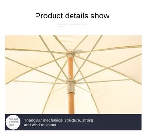 LS Umbrella09 роскошный винтажный холщовый зонтик с бахромой из переработанной древесины для сада и пляжа, современное руководство по дизайну для вечеринок - Product Image 5