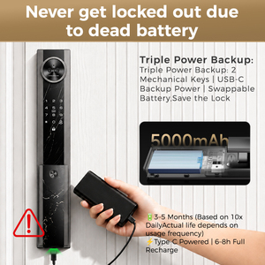 Serratura Intelligente OEM H01 con Riconoscimento Vene Palmari, Impronte Digitali, NFC, Wifi per Porte <span class=keywords><strong>in</strong></span> Alluminio e Cancelli Metallici - Product Image 4