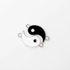 Factory wholesale Chinese style Tai Chi Bagua dripping oil zinc alloy bracelet necklace DIY custom accessories