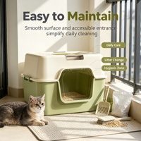 Bac à litière pour chat entièrement fermé avec couvercle rabattable, grande toilette pour chat à capot anti-éclaboussures, support OEM, vente en gros