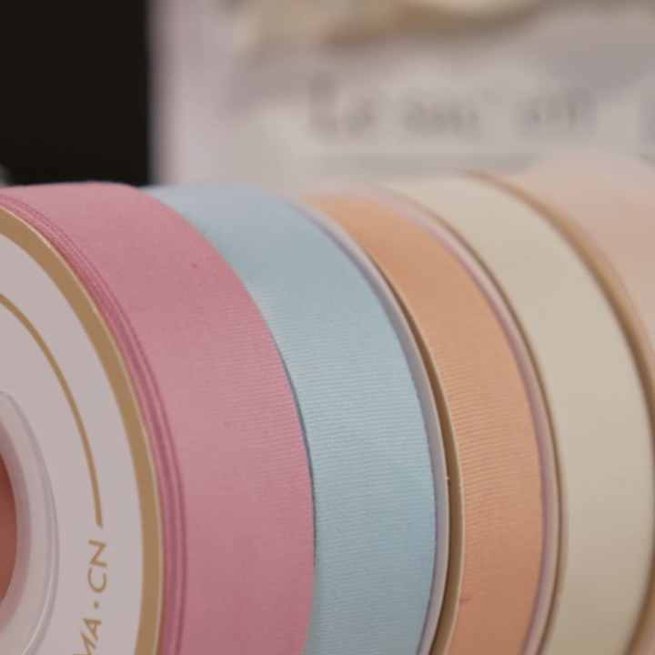100% Cotton Ribbon 9mm 19mm 25mm Multi Width Solid Color Plain Cotton ...
