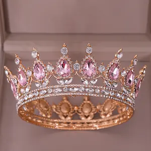 Hot sale fashion miss world rhinestone crystal diamond beauty pageant queen adult crowns & tiaras