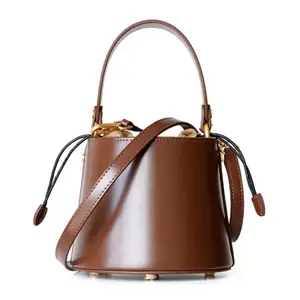 Designer Brand Mini Bucket Bag Women 2019 New Design Bags Genuine Leather Shoulder Bag Ladies Handbag