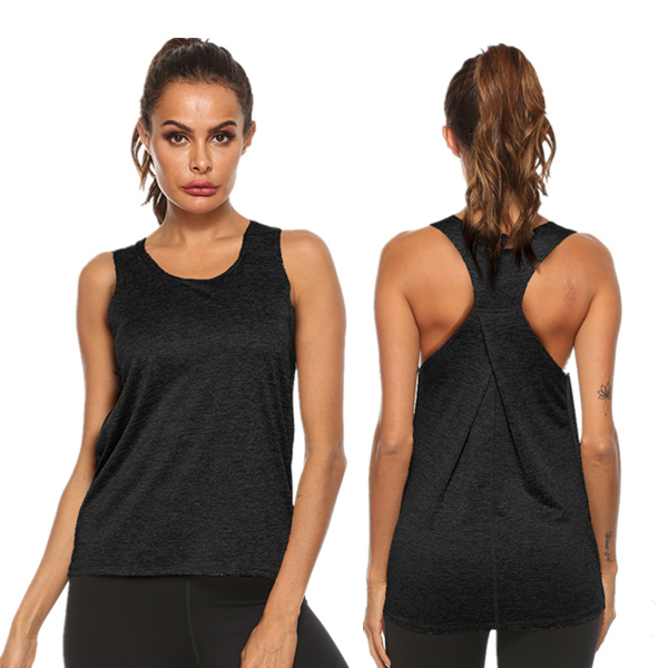 Best Seller Breathable Gym Sport Fitness Yoga Women Girl Sleeveless Blouse Vest Quick Dry Polyester Spandex Women Loose Tank Top