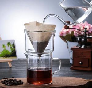 Alto vetro borosilicato fatto a mano a doppia parete caffettiera caratteristica doppio vetro filtro per caffè gocciolante tè urne - Product Image 1