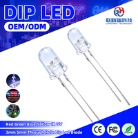 Diode LED traversante 3mm 5mm haute luminosité rouge vert bleu jaune IR UV pour lampe indicatrice de circuit électronique