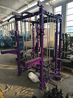 ZY Appareil de musculation professionnel multifonctionnel avec rack de puissance et crossover par câble, équipement de gym avec double pile de poids pour la maison