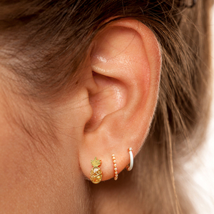 ROXI Boucles d'oreilles clous miniatures mignonnes en forme d'ananas, crème glacée, fromage, pizza, pour femme, en zircon - Product Image 5