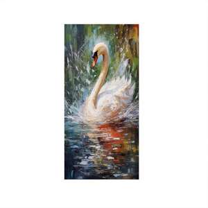 Cygne blanc sur le <span class=keywords><strong>lac</strong></span> peinture à l'huile grand cygne Vintage impression pour cuisine peint à la main Style classique et moderne <span class=keywords><strong>paysage</strong></span> sujet - Product Image 5