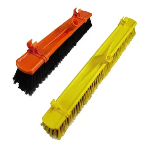 Summit Industrial Cleaning 24 Inches Multi-Surface Push Broom With Bracket With Stiff Bristles For Outdoor Indoor Concrete Clean