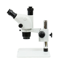 Trinocular Stereo Zoom Microscope with Large Base White and Black Plate