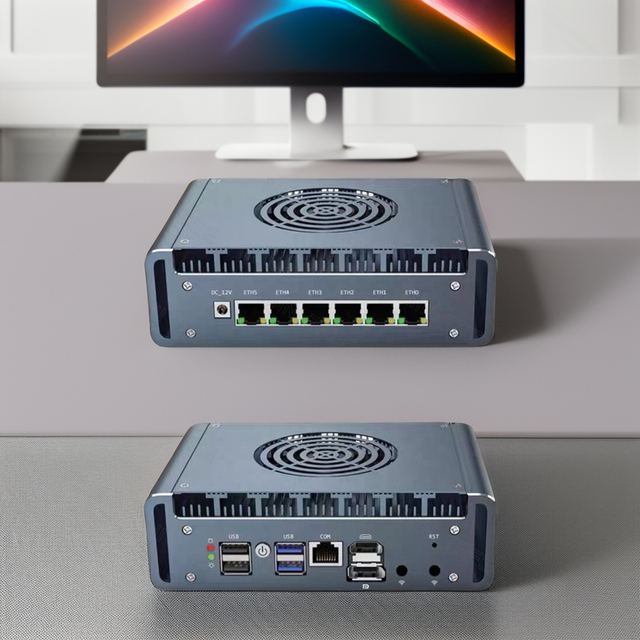 Barebone 12th Gen Intel Firewall Mini PC Alder Lake I3 N305 ES N100 Fan OpnSense Router Firewall 6LAN 2.5G HD DP RJ45 COM USB3.0
