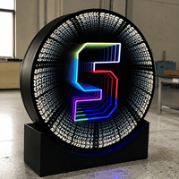 Enseigne néon personnalisée en acrylique avec miroir infini, boîte lumineuse à LED, décoration personnalisée avec nom et logo pour chambre, mariage, fête
