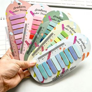 ป้ายสีโปร่งแสงรูปวงรีไล่เฉดสี, ป้ายอินเด็กซ์, ไม้บรรทัด, กระดาษโน้ต, สติกเกอร์สำหรับนักเรียน/สำนักงาน, เครื่องเขียนสำหรับทำเครื่องหมาย - Product Image 2