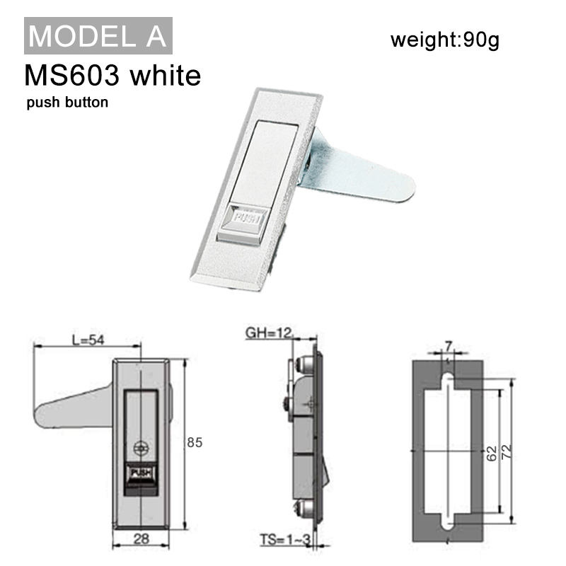 MS603 white push button   Model A: 90g