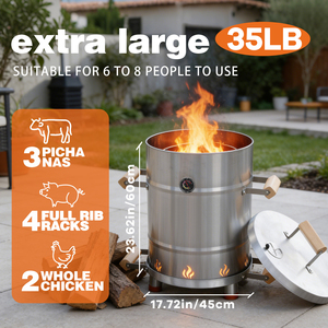 Griglia a Carbone <span class=keywords><strong>in</strong></span> <span class=keywords><strong>Acciaio</strong></span> <span class=keywords><strong>Inox</strong></span> Moderna da 80cm, Resistente e Leggera, per Barbecue all'Aperto, Campeggio e Affumicatura Senza Fumo - Product Image 1