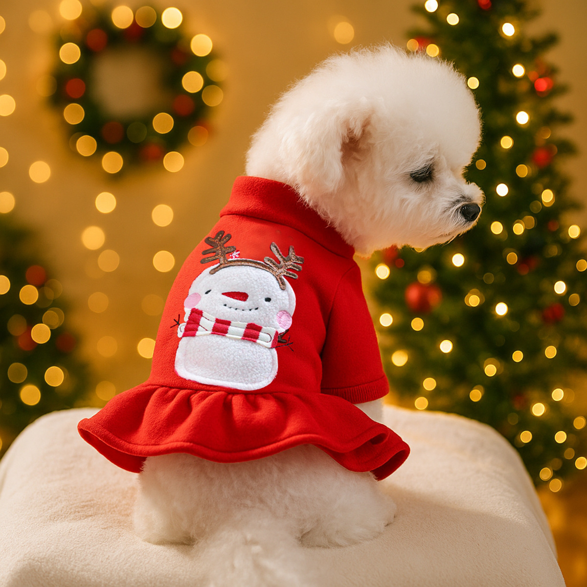 Snowman Christmas Red Dress