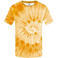 T-shirt à manches courtes pour homme, motif tie-dye imprimé numériquement, respirant, 100% polyester tricoté, idéal pour l'été