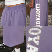 Pantalones Cortos Capri Largos de Felpa Francesa para Hombre con Logotipo Personalizado, Estilo Holgado, Casual, Verano, Streetwear